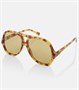 Авиаторские солнцезащитные очки с логотипом Chloé, Havana-Havana-Green 25622486