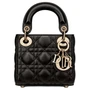Леди Диор из овчины, дамская сумочка Lady Dior, через плечо, кроссбоди, миниатюрная женская черная 26476666