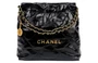 Сумка 22 малая через плечо из глянцевой телячьей кожи черная CHANEL 26483312