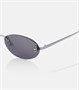 Первые овальные солнцезащитные очки Crystal Fendi, Shiny Ruthenium/Solid Smoke 25623711