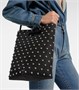 Сложенная сумка-тоут из замши с украшением Alaïa, черный 6950272