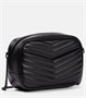 Кожаная сумка через плечо lou mini Saint Laurent, черный 6956307