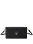 Мини-сумка Prada из кожи с треугольным логотипом, черный 15684156