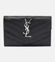 Маленький кожаный кошелек с монограммой Saint Laurent, черный 2108786