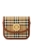 Маленькая сумка через плечо Elizabeth в клетку BURBERRY, нейтральный 25739929
