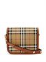 Маленькая сумка через плечо Elizabeth в клетку BURBERRY, нейтральный 25739929