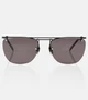 Солнцезащитные очки SL 600 с плоскими бровями Saint Laurent, черный 2109861