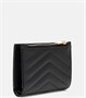 Кожаный кошелек на молнии с монограммой Saint Laurent, черный 2108796