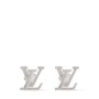 Серьги Louis Vuitton с инициалами LV, серебряные 22193349