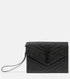Клатч cassandre из кожи матлассе Saint Laurent, черный 5979607