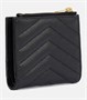 Кожаный кошелек на молнии с монограммой Saint Laurent, черный 2108798