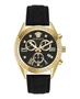 Часы Greca Chrono из кожи Versace, цвет black/ip yellow gold/black 23580846