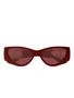 Gucci Eyewear солнцезащитные очки в оправе 'кошачий глаз', красный 24570541