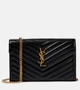 Кошелек Cassandre из матовой кожи на цепочке Saint Laurent, черный 2106501