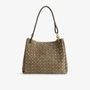 Сумка через плечо Bottega Veneta из замши плетеная, зеленый 25088620