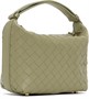 Зелёная мини-сумка Wallace Bottega Veneta, Travertine/Gold 21475074