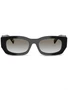 Prada Eyewear солнцезащитные очки в геометричной оправе, черный 22630334