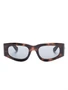 Солнцезащитные очки Gucci Eyewear в прямоугольной оправе, коричневый 17996268