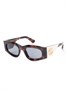 Солнцезащитные очки Gucci Eyewear в прямоугольной оправе, коричневый 17996268
