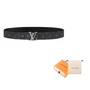 LOUIS VUITTON Мужской кожаный ремень из коровьей кожи черный, Black 27972930