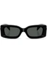 Versace Eyewear солнцезащитные очки в прямоугольной оправе с декором Medusa, черный 15750382
