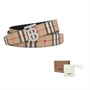 Мужской ремень Burberry из канваса и натуральной кожи, бежевый 10436866