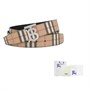Мужской ремень Burberry из канваса и натуральной кожи, бежевый 10436866