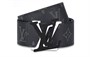 Ремень кожаный Louis Vuitton с узором, черный 13995494