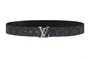 Ремень кожаный Louis Vuitton мужской, черный / серый 13995347