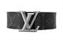 Ремень кожаный Louis Vuitton мужской, черный / серый 13995347