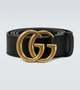 Кожаный ремень с пряжкой в виде двойной буквы G Gucci, черный 2100835