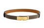 Кожаный ремень унисекс Hermes Kelly, цвет elephant gray/golden brown 4510953