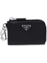 Prada брелок из кожи saffiano, черный 18011710