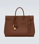 Большая кожаная сумка-тоут Sac de Jour Thin Saint Laurent, коричневый 2108422