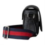Сумка через плечо миниатюрная мужская черная GUCCI из кожи и холста 26467357