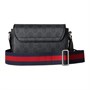 Сумка через плечо миниатюрная мужская черная GUCCI из кожи и холста 26467357
