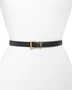 Тонкий ремень Cassandre с квадратной пряжкой из зерненой кожи Saint Laurent, цвет Black 6778318