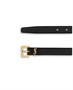 Тонкий ремень Cassandre с квадратной пряжкой из зерненой кожи Saint Laurent, цвет Black 6778318