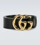 Кожаный ремень с логотипом GG Marmont Gucci, черный 2100178