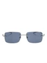 Gucci Eyewear солнцезащитные очки в прямоугольной оправе, серебристый 15769078
