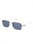 Gucci Eyewear солнцезащитные очки в прямоугольной оправе, серебристый 15769078