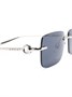 Gucci Eyewear солнцезащитные очки в прямоугольной оправе, серебристый 15769078