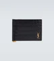 Кошелек из кожи под крокодила с зажимом для денег Saint Laurent, черный 2107952
