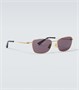 Прямоугольные солнцезащитные очки с раздельной оправой Bottega Veneta, Gold - Gold - Grey 25622532