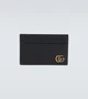 Кожаный картхолдер gg marmont Gucci, черный 5939787