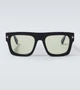 Fausto плоские солнцезащитные очки Tom Ford, Shiny Black /Green 25622988