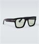 Fausto плоские солнцезащитные очки Tom Ford, Shiny Black /Green 25622988