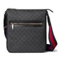 GUCCI Холщовая сумка через плечо с кожаными вставками мужская черная 27943402