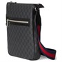 GUCCI Холщовая сумка через плечо с кожаными вставками мужская черная 27943402