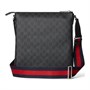 GUCCI Холщовая сумка через плечо с кожаными вставками мужская черная 27943402